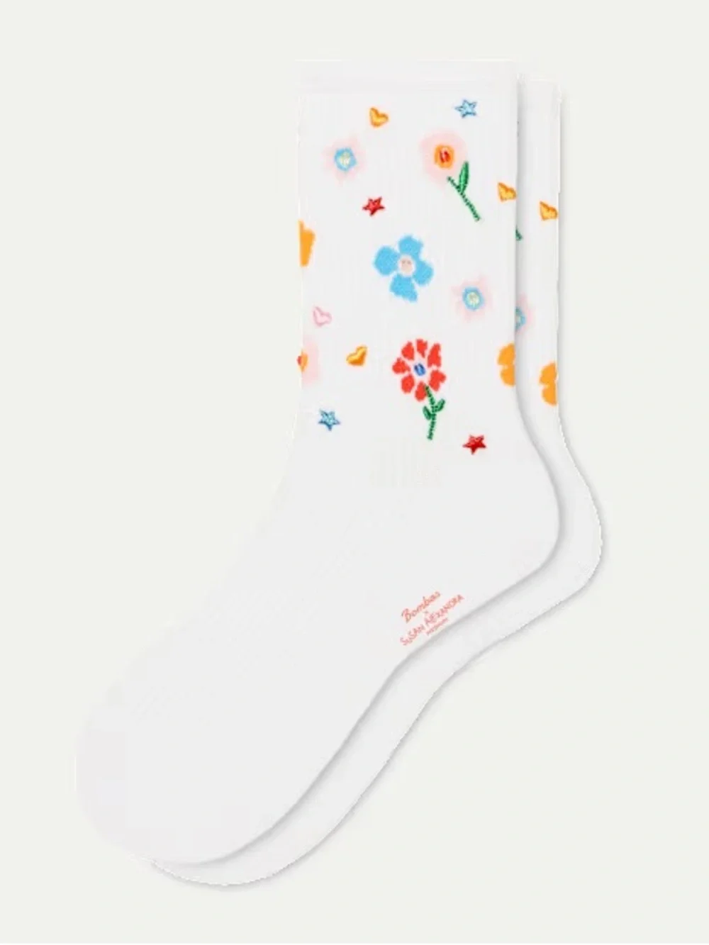 Bombas x Susan Alexandra Floral Embroidered Half Calf Socks